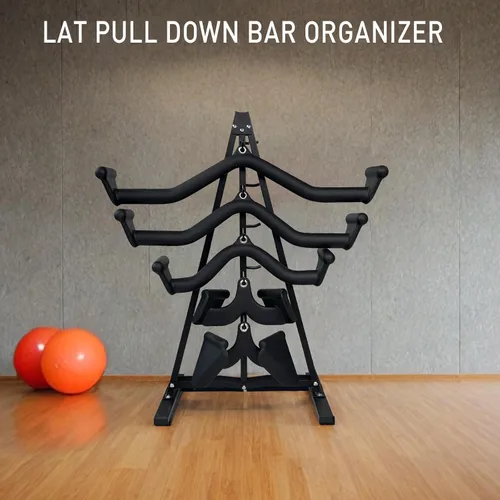 Miniatura 4 de BLUSLM Organizador de Barra de Jalones Montado en Pared con Ganchos, Estante de Almacenamiento para Gimnasio en Casa para Accesorios de Jalones
