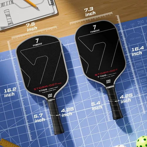 Miniatura 7 de YVmove USAPA Approved Raw Carbon Fiber Pickleball Paddle, 16mm Thermoformed Pickleball Racket with High Spin & Extended Grip, Professional