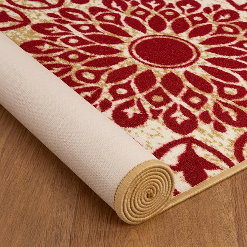 Miniatura 4 de Antep Rugs - Alfombra moderna, con diseño floral y antideslizante (no se desliza), de perfil bajo con parte trasera de goma, alfombra de área