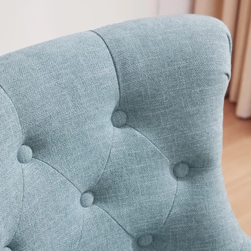 Miniatura 4 de HUIMO Silla de oficina en casa, silla de escritorio tapizada sin brazos con ruedas, altura ajustable, silla de escritorio para computadora con patas