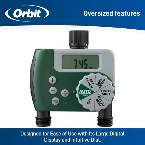 Miniatura 2 de Orbit 58910 Temporizador de riego de manguera digital programable de 2 salidas