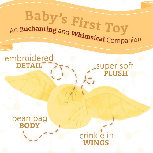 Miniatura 3 de Kids Preferred Harry Potter Golden Snitch - Animal de peluche con una suave bola dorada con alas bordadas detalladas para bebés, niños pequeños