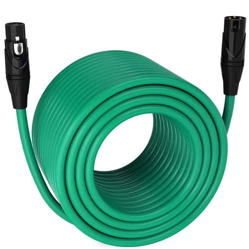 Miniatura 120 de LyxPro Cable de micrófono XLR hembra a macho de ángulo recto de 3 pines de 1.5 pies para altavoces amplificados, interfaz de audio, rendimiento
