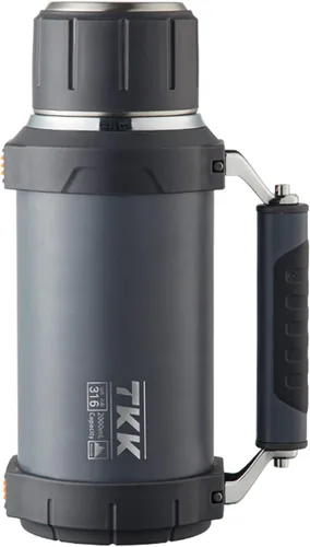 Miniatura 2 de Botella de acero inoxidable aislada al vacío de 2QT 64oz, termos de café grandes para bebidas calientes con asa de taza que mantiene los líquidos