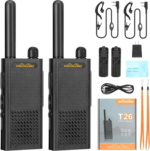 Miniatura 7 de Walkie Talkies T26 Radios bidireccionales ultrafinas y ligeras de largo alcance con 16 canales FRS, batería recargable de iones de litio, carga tipo