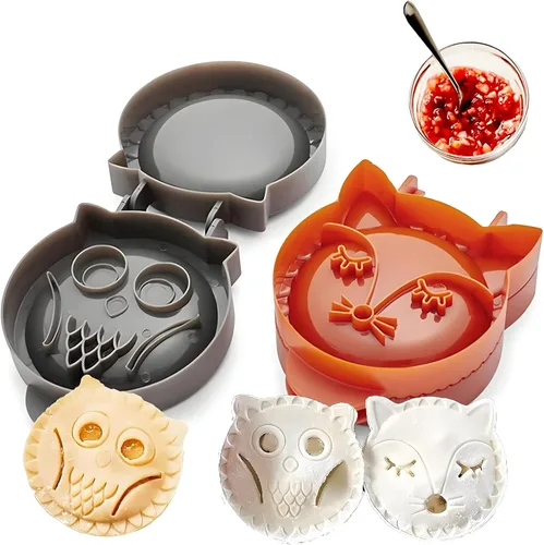 Moldes Clásicos Mini para Tartas de Mano, Prensa para Tartas de Bolsillo, Moldes Prensadores de Tartas de Bolsillo de Masa, Juego de Tarta de Cabaña
