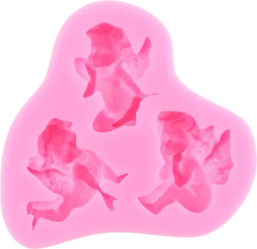 Miniatura 8 de Angel Baby - Moldes de silicona para decoración de pasteles, decoración de cupcakes, pasta de chicle de chocolate, juego de 4 Estilo a