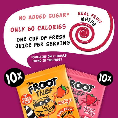 Miniatura 3 de THE FROOT Thief Golosinas de fruta real, sin frutos secos, perfectas para almuerzos escolares, bolsas individuales para niños, manzana, paquete de 5