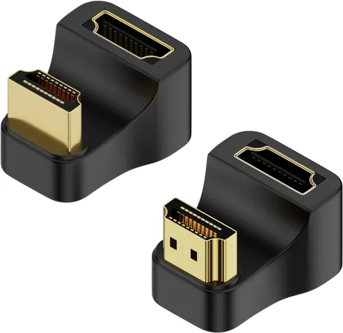 Miniatura 8 de QIANRENON Adaptador de pantalla en ángulo en forma de U HDMI 8K HDMI 2.1 macho a hembra 180 grados Ultra HD conector zócalo, compatible con 3D 8K