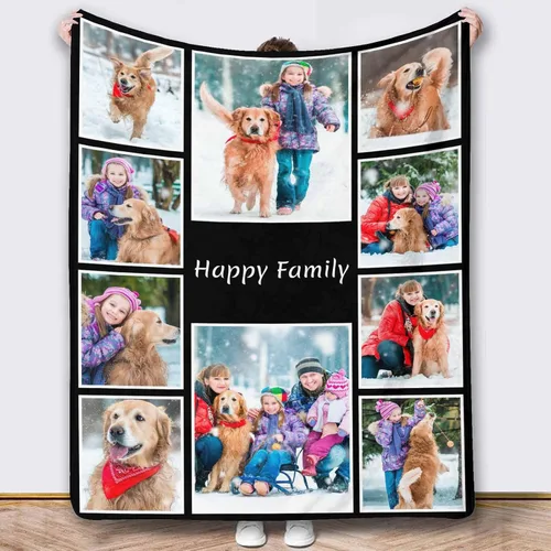 Miniatura 7 de Mantas de fotos, 5 fotos, mantas y mantas personalizadas, manta de fotos personalizada, regalos para familiares, amigos, hombres, mujeres y niños