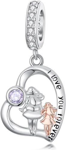 Miniatura 56 de PROESS Dije para padre, madre e hija, pulsera de plata de ley para pulseras, regalos de cumpleaños, día de San Valentín, para hija, madre, amante