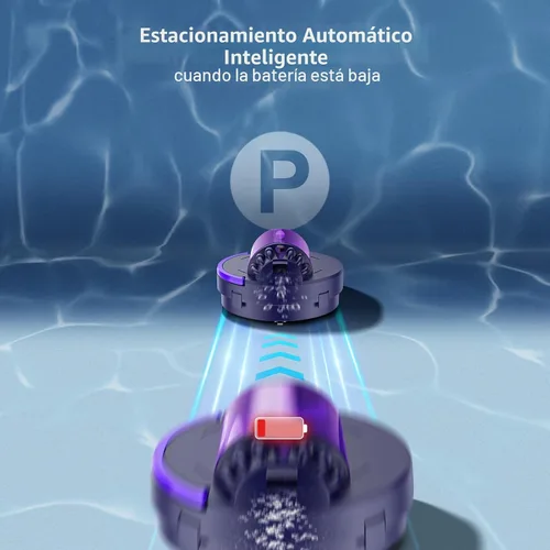 Miniatura 4 de Aspiradora robótica X1 para piscina sobre el suelo, limpiador automático inalámbrico de piscina con motor dual de 45 W, ideal para piscina plana