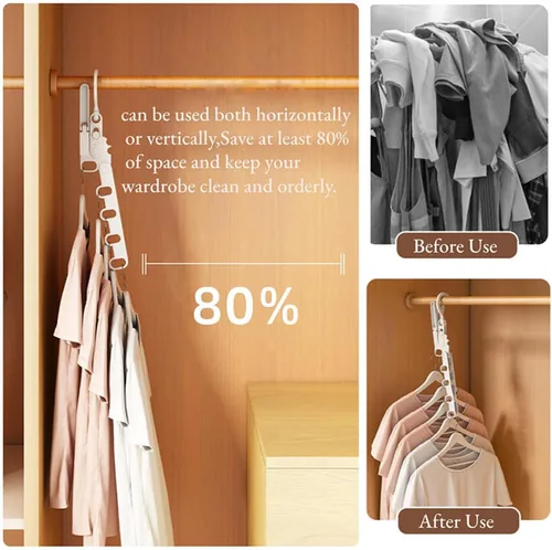 Miniatura 4 de Paquete de 2 perchas plegables de viaje para ropa, percha plegable para maleta, colgador de ropa plegable sobre la puerta, perchas plegables