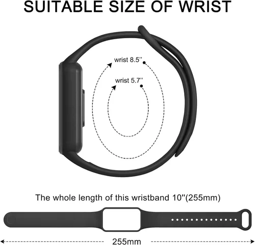 Miniatura 2 de Amzpas Bandas de TPU para Amazfit Band 7 Fitness & Health Tracker, paquete de 3 pulseras suaves y transpirables, correa deportiva de repuesto