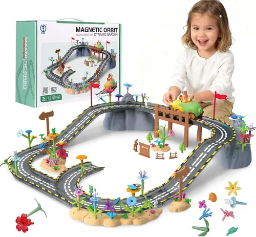 Miniatura 7 de Juguete eléctrico de tren de vapor para niños pequeños de 3 a 5 años, camión Bump and Go con locomotora de vapor, humo, luz y sonido, rotación