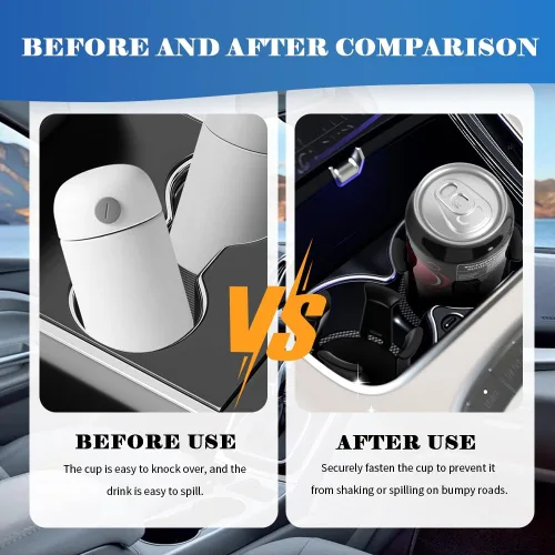 Miniatura 4 de 2 PCS Inserto de Portavasos para Automóvil, Inserto de Portavasos Portátil Autoadhesivo para Automóvil para Fijar Tazas/Bebidas, Portavasos