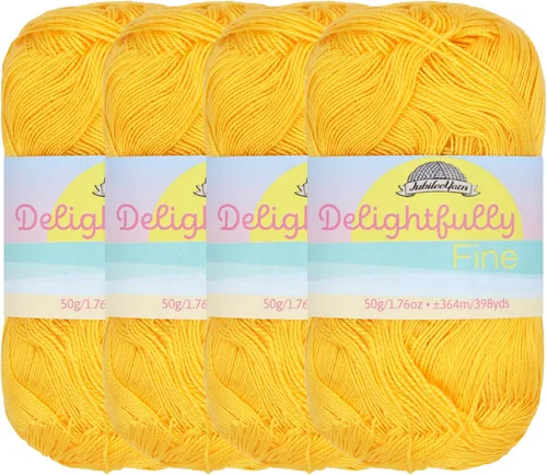 Miniatura 37 de JubileeYarn - Ovillo de hilo deliciosamente fino, 1.76 oz/madeja de rayón de bambú, color rosa polvo, 4 madejas