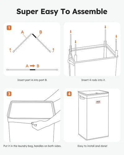 Miniatura 8 de SOLEDI - Canasta de lavandería con tapa de 100L, canasta de ropa plegable grande y alta, cesta de lavandería con bolsa removible fácil