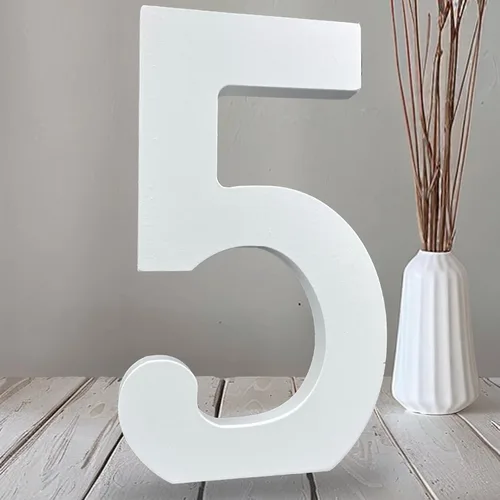 Miniatura 13 de AOCEAN Números de madera blanca de 10 pulgadas, número de madera sin terminar para pared, números decorativos de pie, rebanadas, decoración de Dos