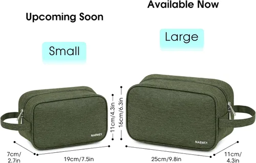 Miniatura 4 de Narwey Neceser de viaje para mujer, kit de viaje Dopp para hombre, bolsa de viaje para artículos de tocador, bolsa de cosméticos, bolsa de B- verde