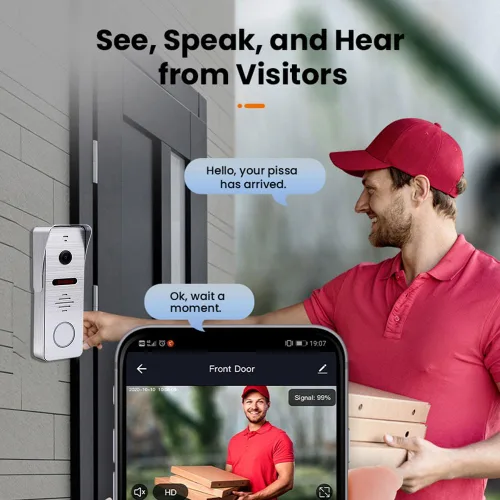 Miniatura 6 de TUYA - Timbre de video con cable y cámara HD de 1080P, sistema de monitor táctil de 7 pulgadas, detección de movimiento, WiFi Smart Home Video