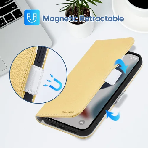 Miniatura 6 de Funda tipo cartera compatible con Samsung Galaxy S22 Ultra 5G, piel sintética, a prueba de golpes, TPU con soporte para tarjetas, cierre magnético