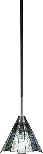 Miniatura 34 de Toltec Lighting Paramount - Mini colgante de 1 luz en acabado negro mate con cristal de arte perla de 7 pulgadas y estilo negro