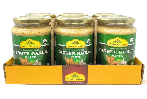 Asian Kitchen - Pasta de cocina de jengibre y ajo de 26.5 onzas (26.46 oz), paquete de 5+1 gratis, vegano, sin gluten, sin OMG, sin colores, origen