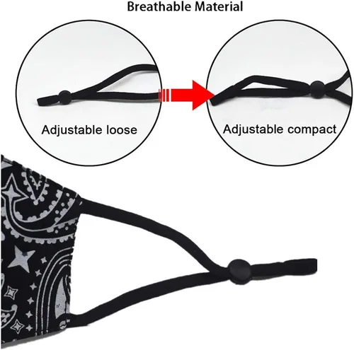 Miniatura 4 de Bandana de la cubierta de la cara, máscara de tela de algodón suave media cara protectora, pasamontañas de cachemira unisex de moda, talla única