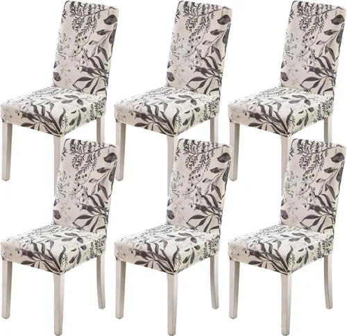 Miniatura 46 de HZDHCLH Juego de 6 fundas grises para sillas Parsons de elastano para comedor, fundas elásticas de elastano para sillas Parsons, fundas de asiento
