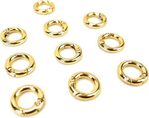 Miniatura 4 de 10 piezas de clips de mosquetón redondos con resorte, anillos en O, cierres de gatillo, hebillas de presión para llavero, costura, fabricación