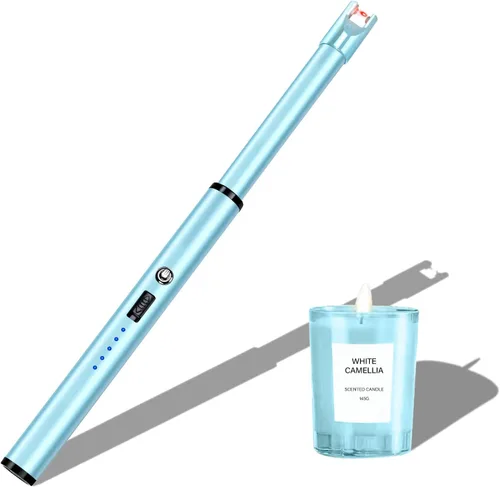 Encendedor de velas eléctrico, resistente al viento, recargable por USB, sin llama, de cuello largo, para velas, estufa de gas, chimenea, barbacoa,