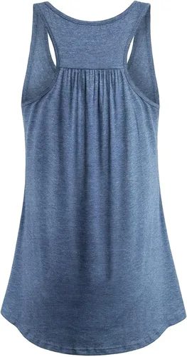 Miniatura 17 de Cestyle - Camiseta sin mangas para mujer, cuello redondo, corte holgado, para entrenamiento