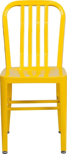 Miniatura 5 de Flash Furniture Gael - Juego de 2 sillas de metal amarillo para interiores y exteriores de grado comercial