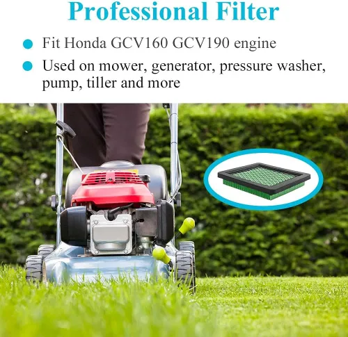 Miniatura 2 de HOODELL Paquete de 2 filtros de aire GCV160, filtro de aire duradero GC160 con filtro de combustible, filtro de aire profesional 17211-ZL8-023