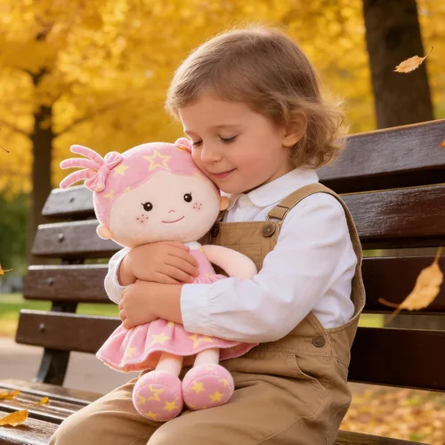 Miniatura 8 de Onetoo First Baby Doll - Muñeca de felpa para niñas, muñeca de trapo suave para niñas, durmiendo, abrazo, amigo, vestido sin mangas, color rosa