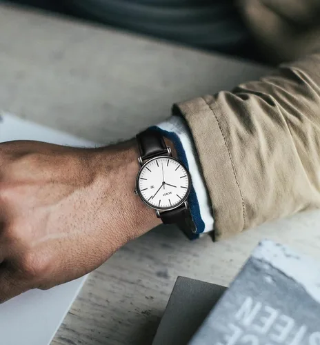 Miniatura 6 de BUREI - Reloj de pulsera analógico para hombre con fecha, extensible de malla de acero inoxidable