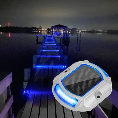 VOLISUN Luces Solares para Entrada de Vehículos Luces para Muelle y Terraza Paquete de 16, 2 Colores en 1, LED Alimentadas por Energía Solar Blanco