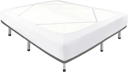 Miniatura 23 de Biscaynebay - Cubierta decorativa para somier tamaño Twin y Twin XL, falda de cama elástica de punto de jersey negro de lujo, envoltura de 4 lados