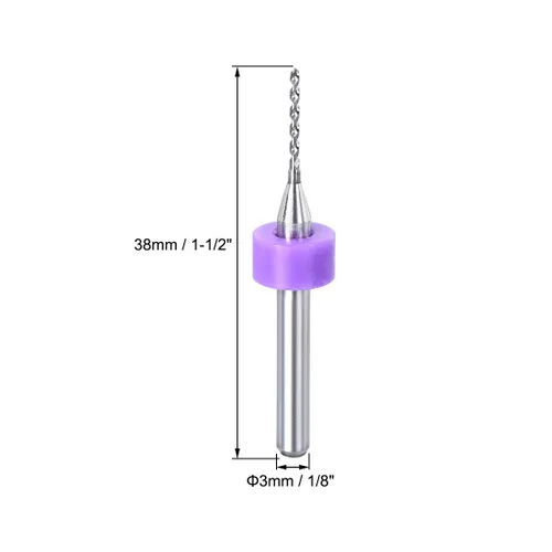 Miniatura 4 de uxcell Brocas para PCB 0.008 in-0.043 in Carburo de Tungsteno Herramienta Rotativa Joyería Grabado CNC Placa de Circuito de Impresión Micro Brocas