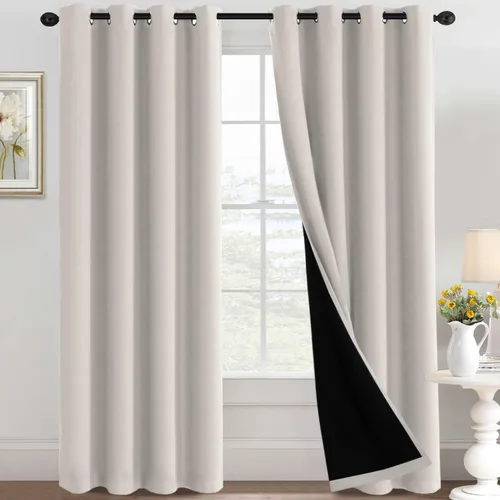 Miniatura 14 de H.VERSAILTEX Cortinas 100% de opacidad para dormitorio, con aislamiento térmico, cortinas opacas completas para sala de estar, cortinas de ventana
