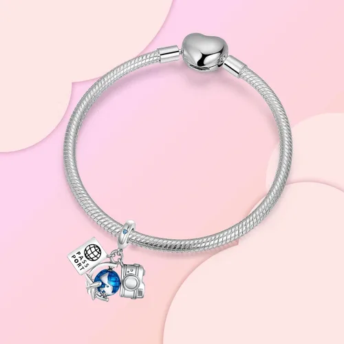 Miniatura 224 de Dije de girasol con diseño de estrella y luna y elefante para pulsera, collar de plata de ley 925, dijes de corazón de amor para mujer, regalo