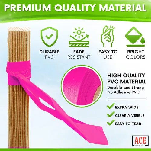 Miniatura 3 de ACE Supply Cinta de señalización de colores surtidos, paquete de 12 – Cinta de levantamiento no adhesiva – 1.5 pulgadas de ancho, 150 pies de largo