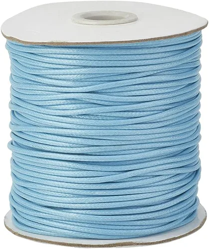 Miniatura 68 de Cheriswelry 90 yardas/rollo de 0.079 pulgadas, cordón encerado negro de poliéster coreano, joyería de cuentas, hilos para manualidades, cuerda