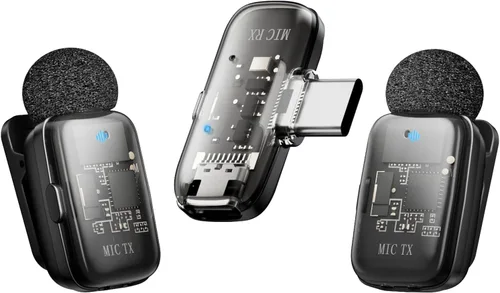 Miniatura 10 de Micrófono Lavalier inalámbrico para iPhone, iPad y Android con funda de carga, micrófono de solapa con reducción de ruido, duración de la batería