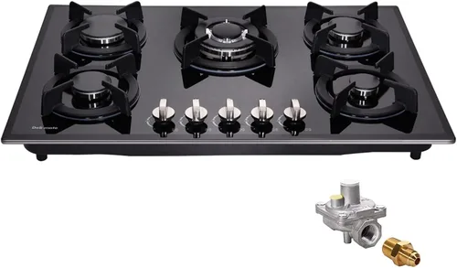 Miniatura 8 de Placa de cocina de gas de 30 pulgadas, estufa de gas de acero inoxidable empotrada de 5 quemadores, encimera de gas convertible GLP/GN, placa de gas