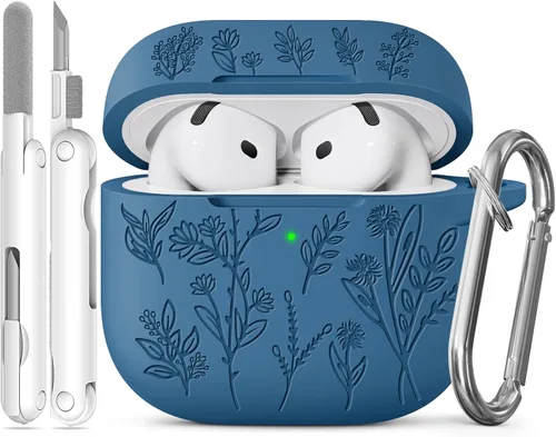 Miniatura 72 de Funda para Airpods Pro 3 con tapa magnética, fundas grabadas con flores para Apple AirPods Pro de 3ª generación 2025, funda de silicona suave