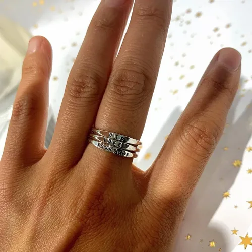 Miniatura 6 de By Hannah Design Teeny Tiny Stacking Sterling Silver Ring Personalized Ring