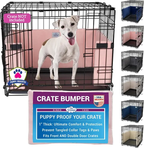 Miniatura 11 de Pet Dreams Funda para jaula de perro - Forro cómodo y protector de cola para perro para dentro de la jaula, se ajusta a jaulas iCrate 18, 24, 30
