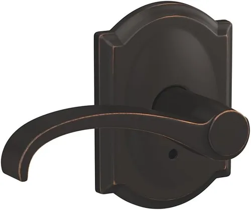 Miniatura 14 de Schlage Custom FC21 WIT 716 ALD Whitney - Manija con cerradura para pasillos y armarios y baño Alden, bronce envejecido